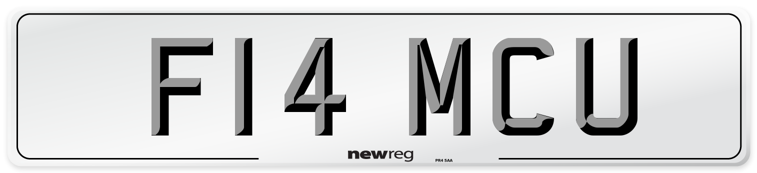 F14 MCU Number Plate from New Reg